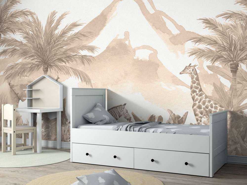 Jungle dieren in taupe