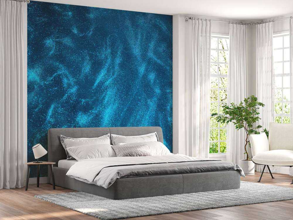Blauwe glitter stroom