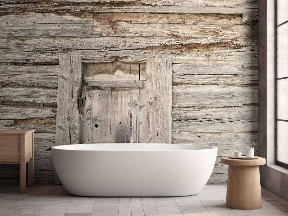 Beige planken met deurtje
