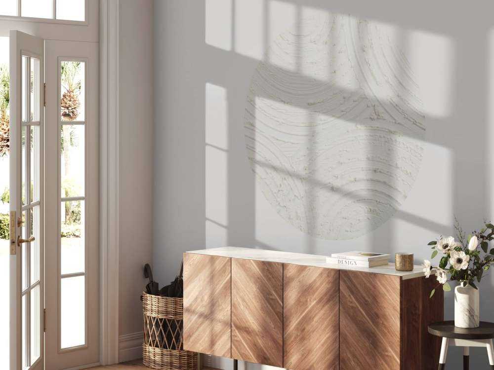 Zen cirkels grove structuur in off white