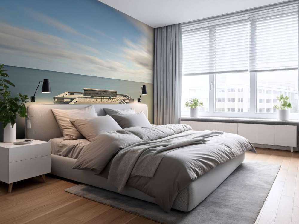 Lange houten steiger