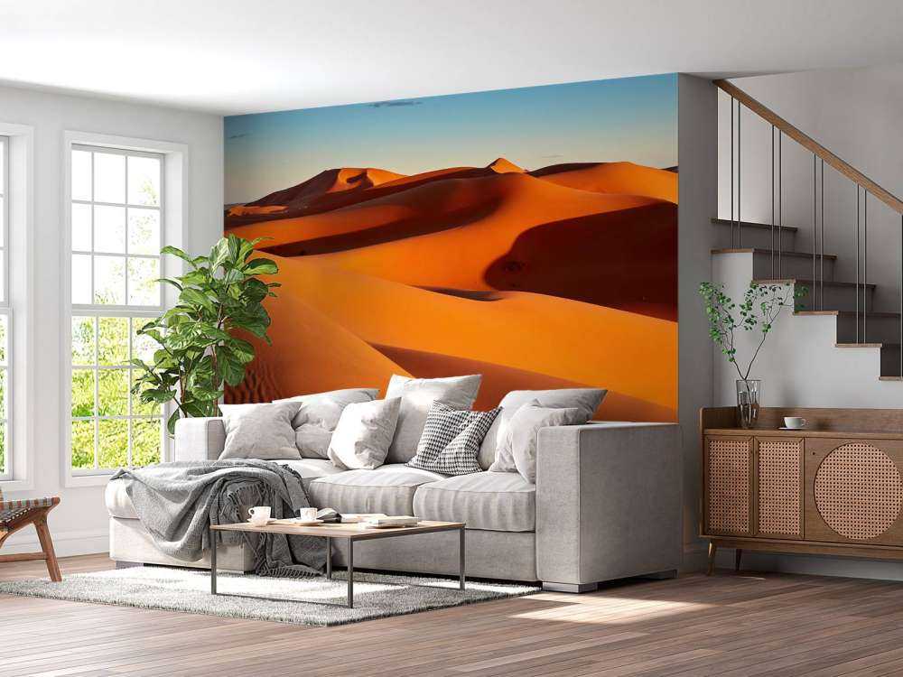 Woestijn tijdens de zonsondergang