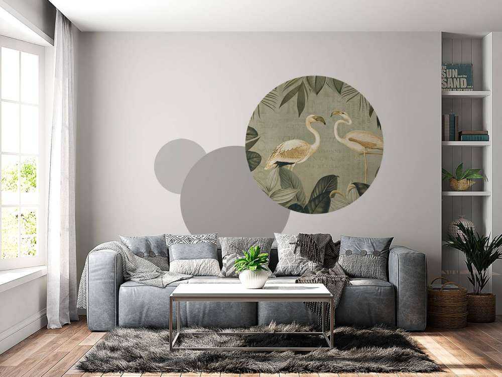 Vintage flamingo oasis and old text