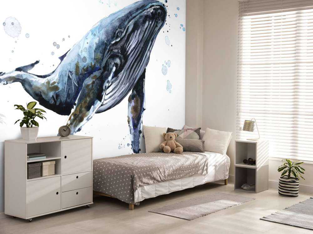 Bultrugwalvis van waterverf