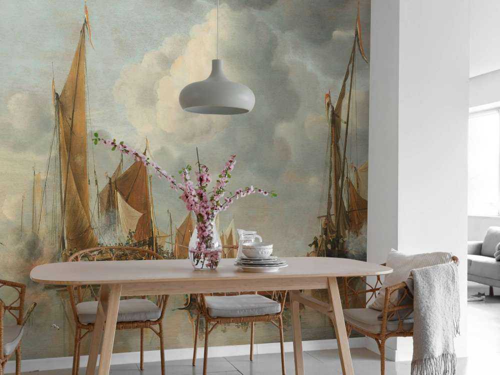 De begroeting van de regeringssloep door de binnenvloot