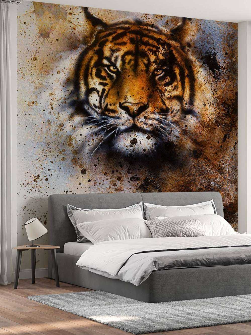 Stoere tijger schilderij