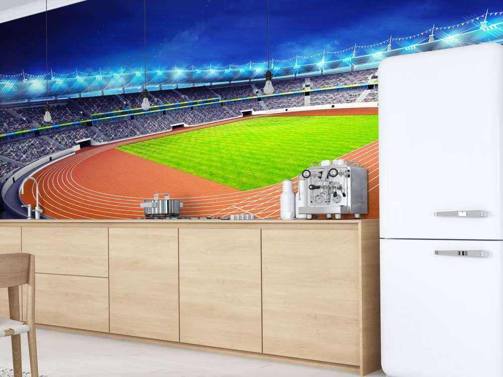 Atletiekstadion in de avond