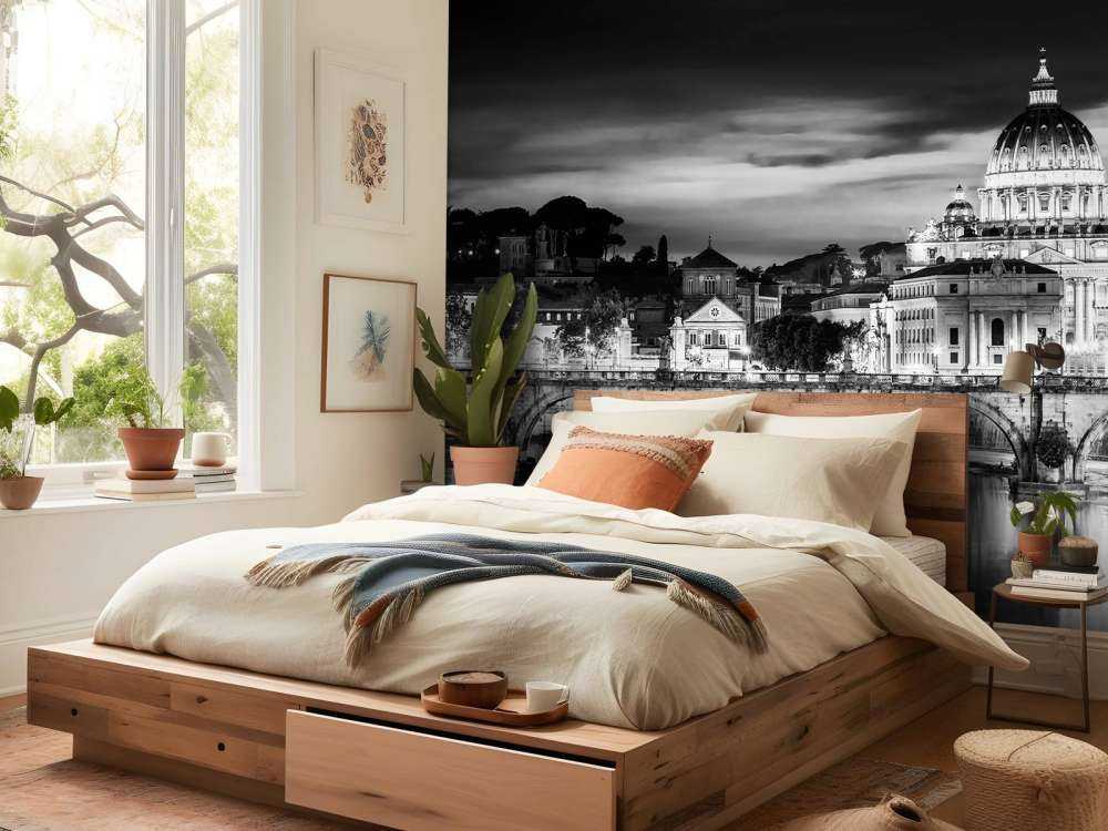 Vaticaanstad in zwart-wit