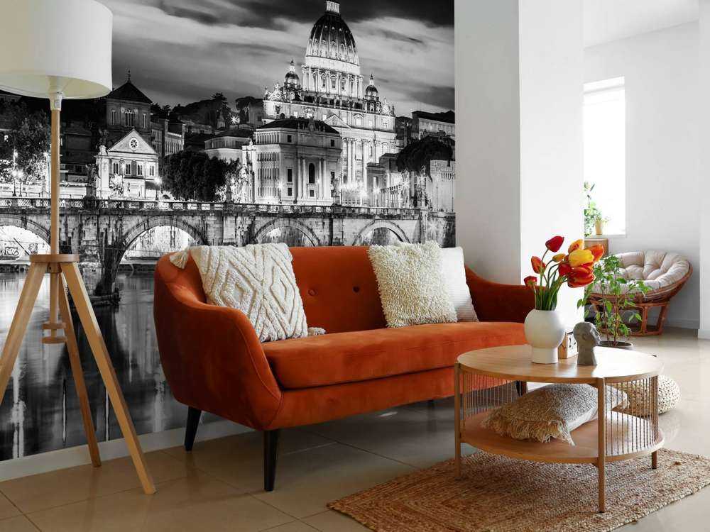 Vaticaanstad in zwart-wit