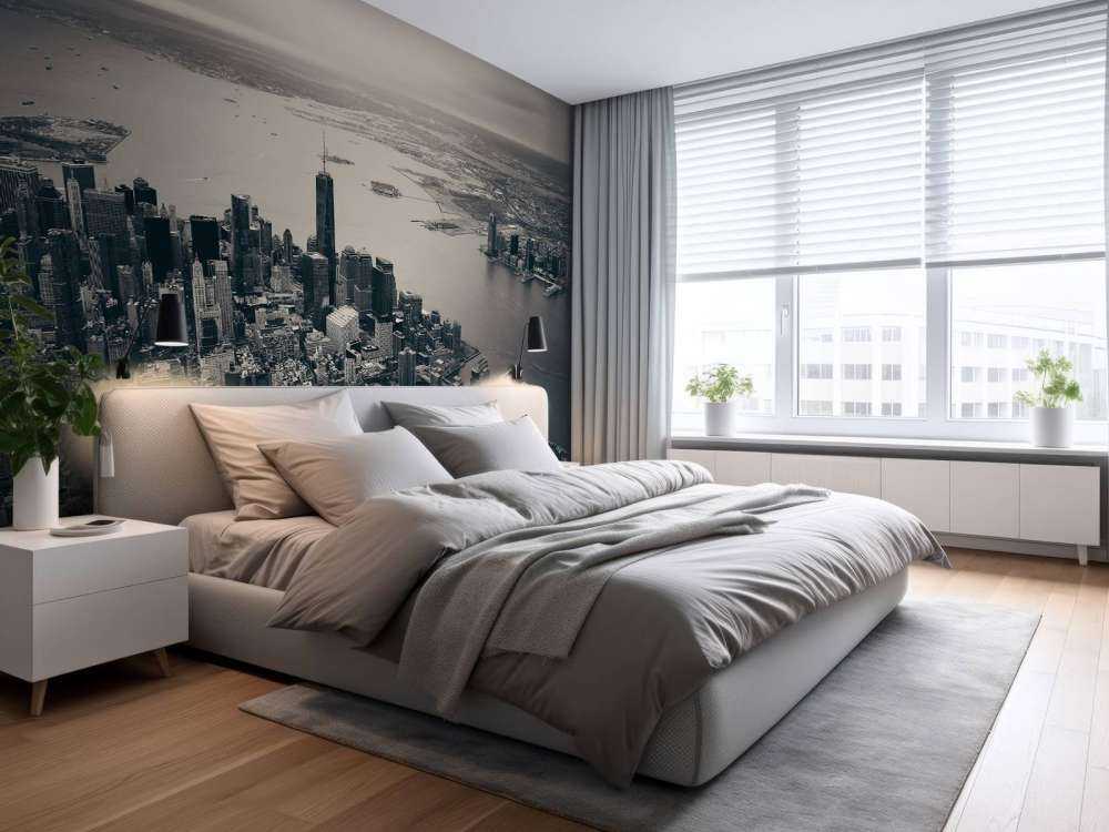 New York luchtfoto in zwart-wit