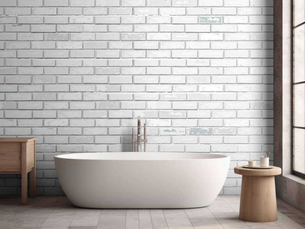 Witte bakstenen muur