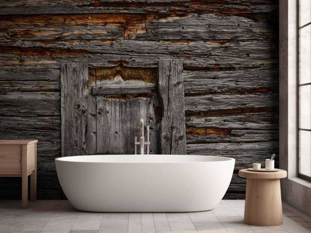 Donker hout met deur