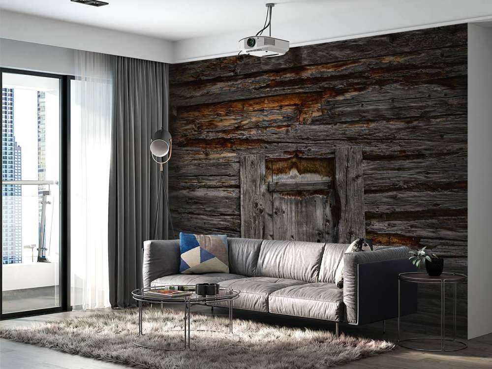 Donker hout met deur