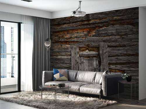 Donker hout met deur