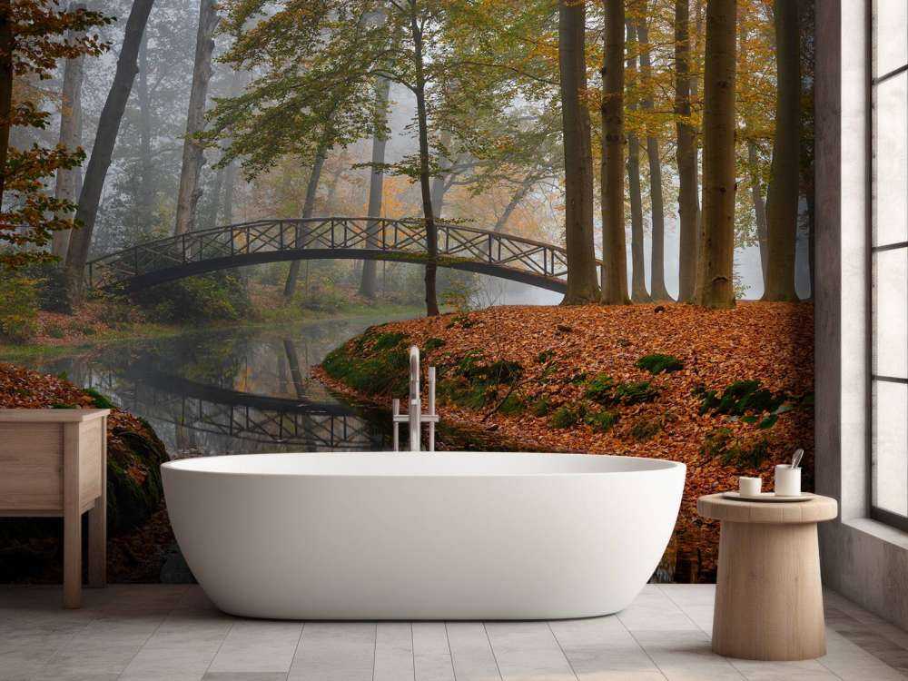 Bruggetje in het herfstbos