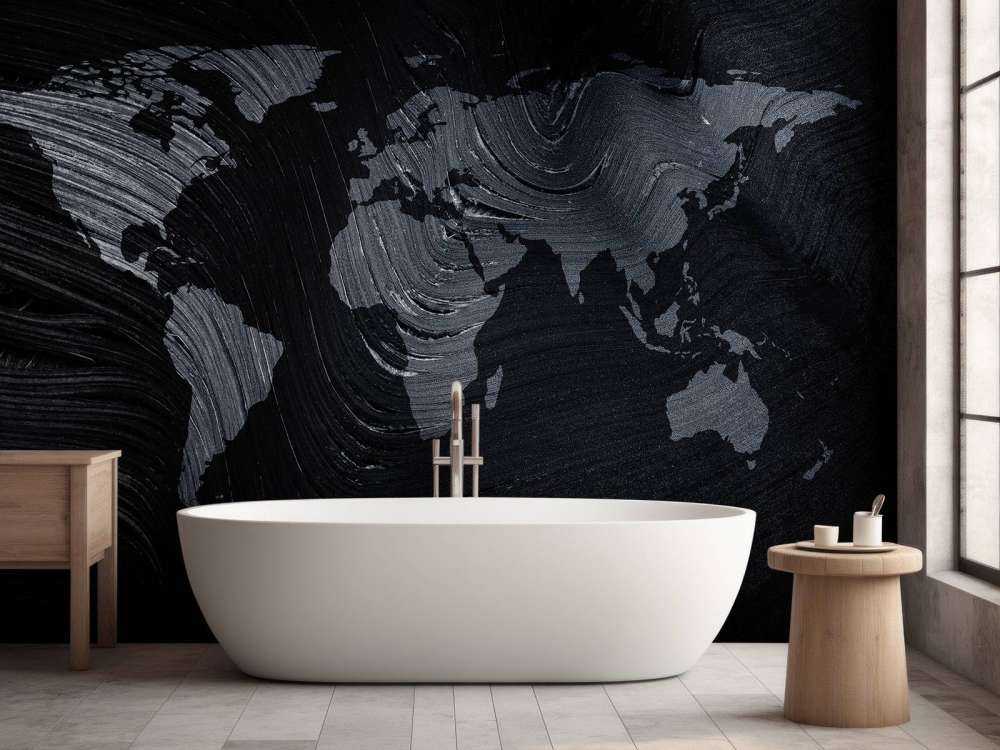 Wereldkaart op een palmblad