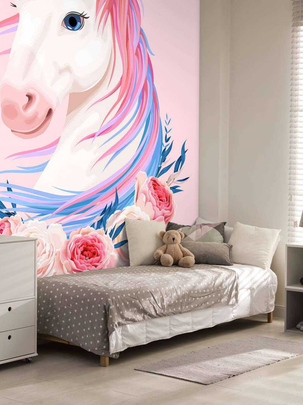 Unicorn met bloemen