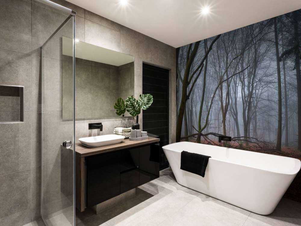 Mysterieus mistig bos