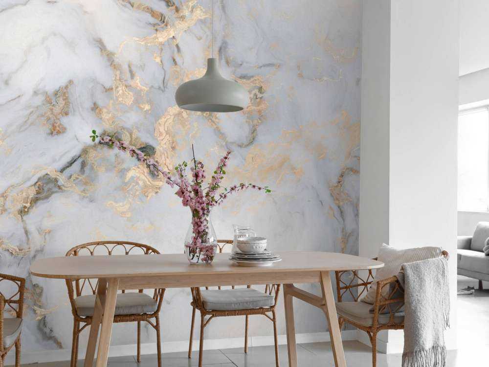 Wit natuursteen met goud