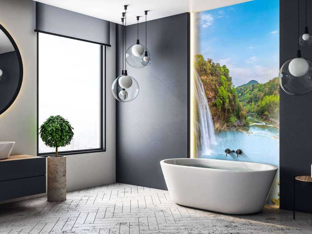 Rustgevende waterval naar een rivier