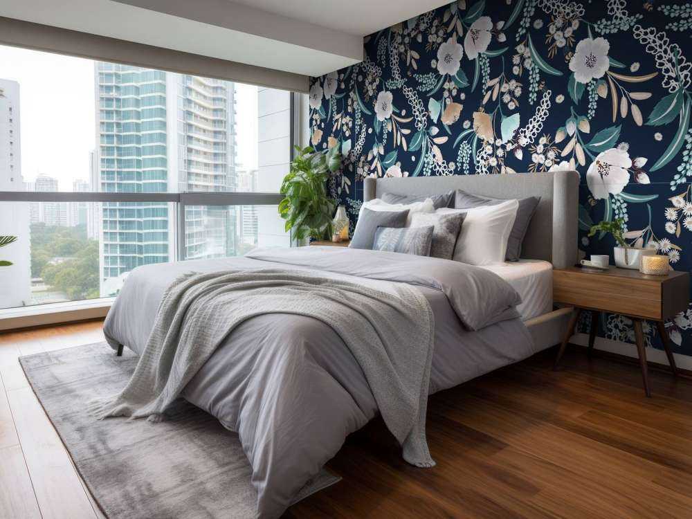 Bloementuin in middernacht