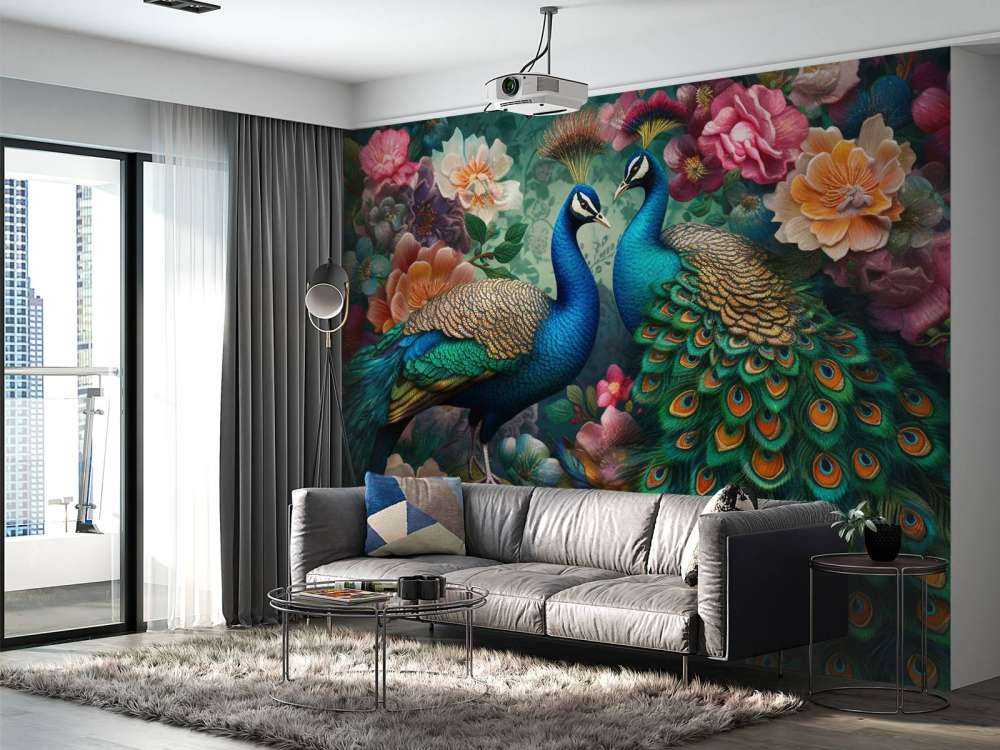 Bloemenbal met Pauwen