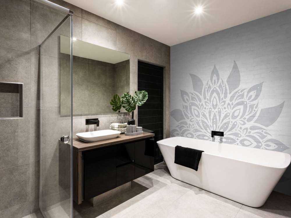 Lichtgrijze Mandala Op Baksteen