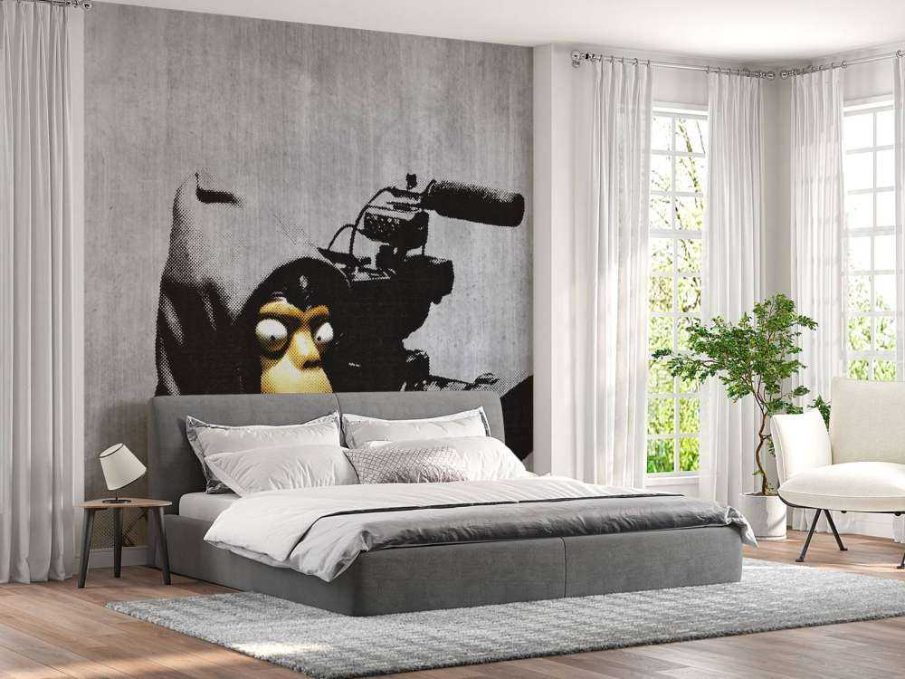 Banksy - ETTGS monkey, grey concrete