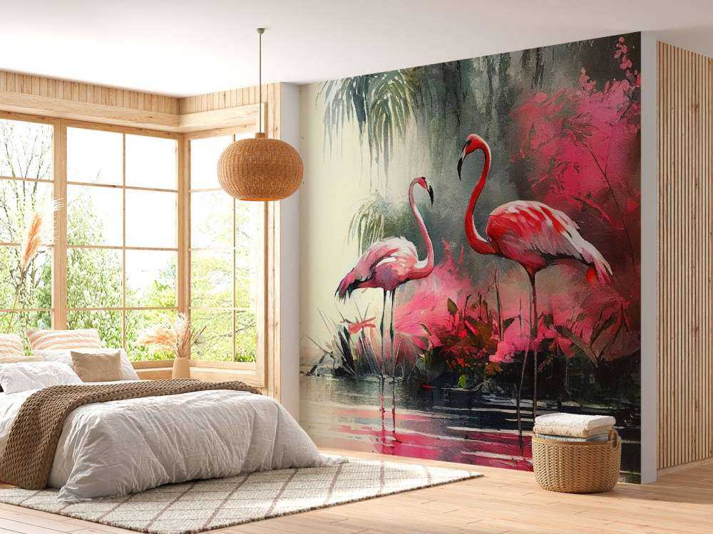 Karmijnrode Flamingo Schets