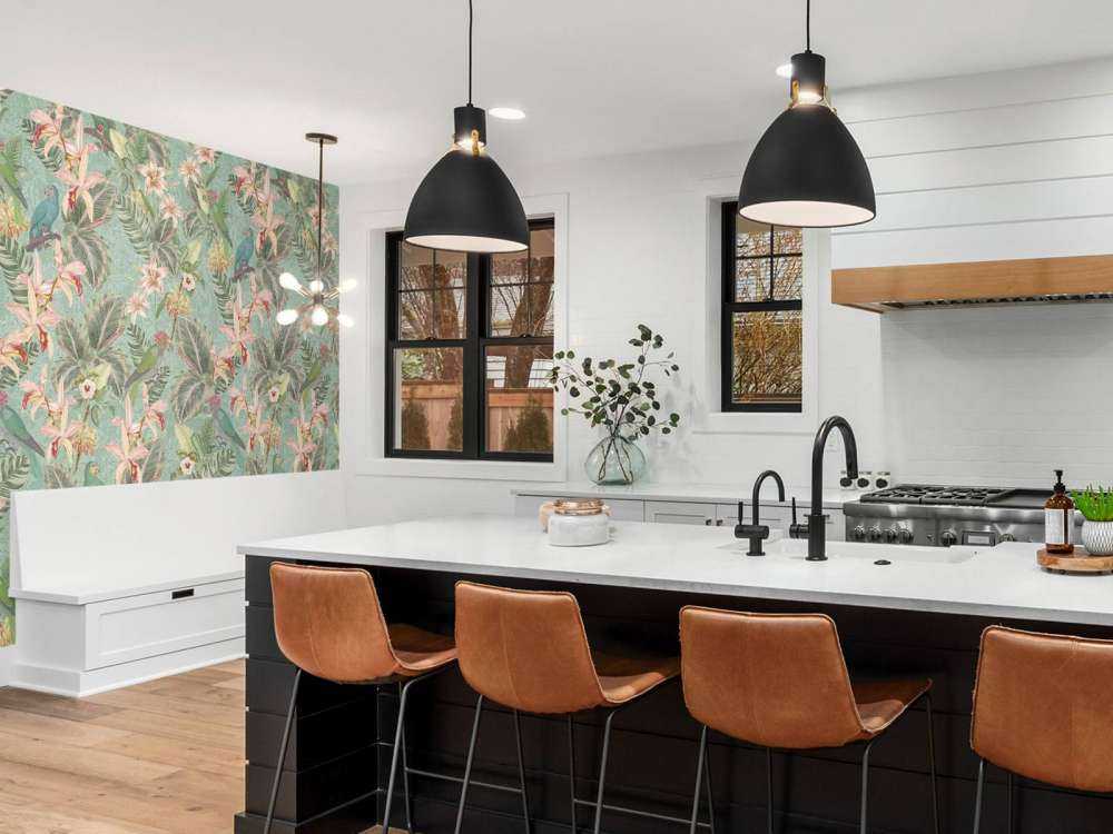 Tropische Jungle vogels & papegaaien - mint groen