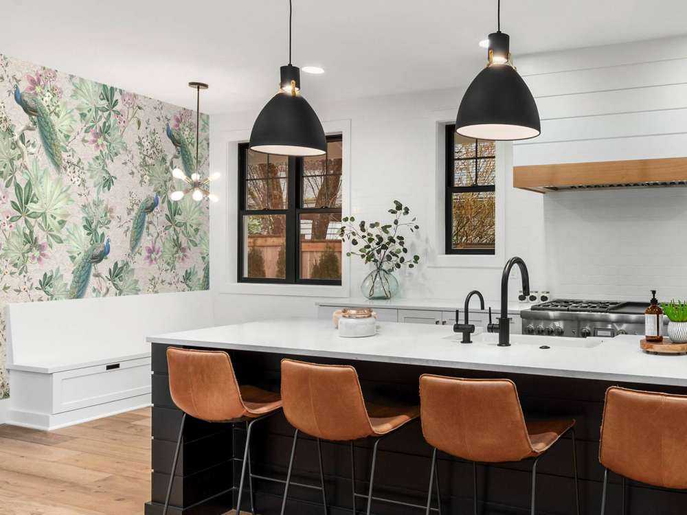 Vintage garden pauwen - creme