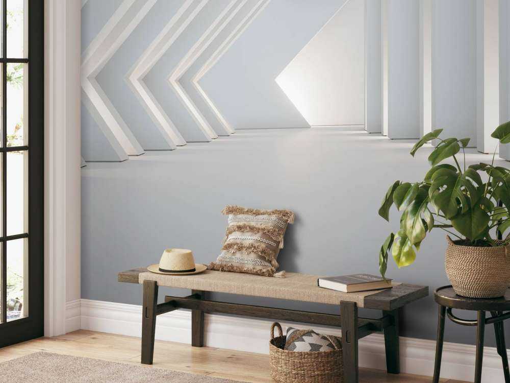 Architectonische witte kamer in 3D