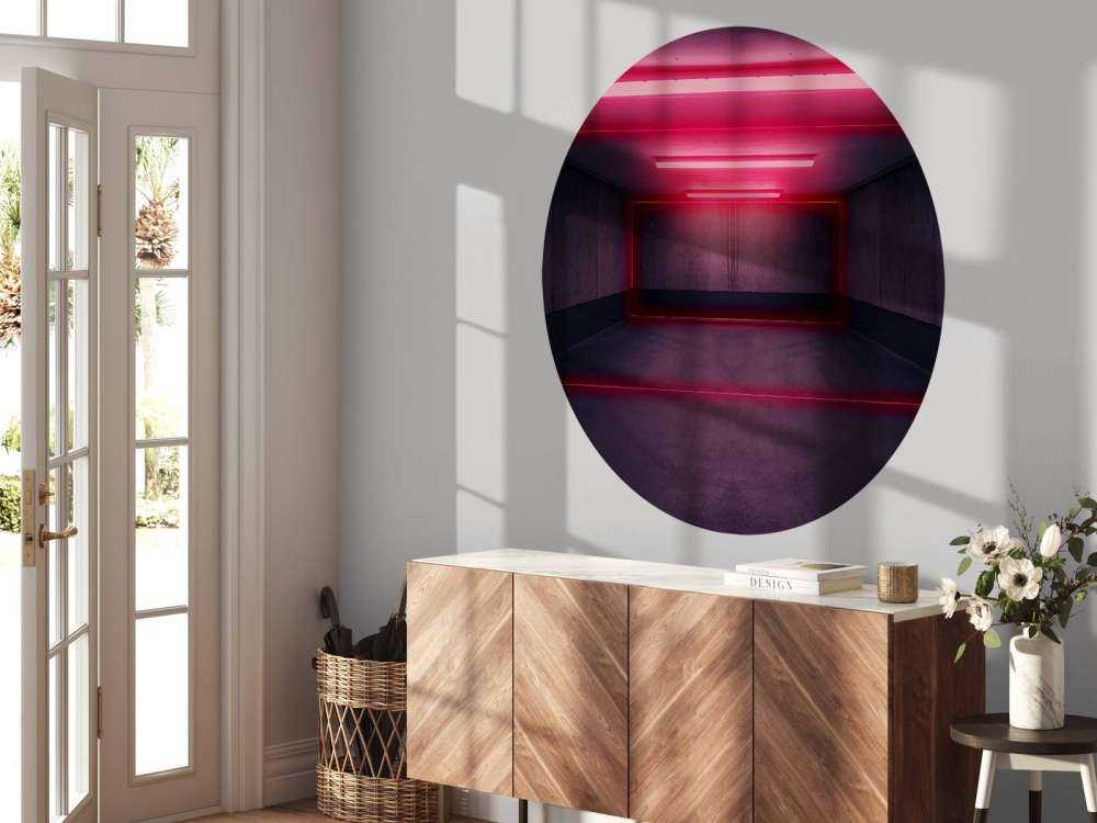 Neon verlichte parkeergarage