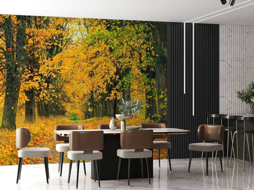 Herfst Bomen met Gele Bladeren