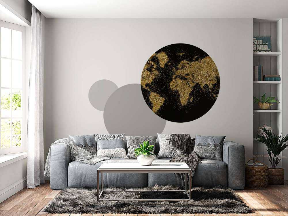 Wereldkaart van gouden glitters