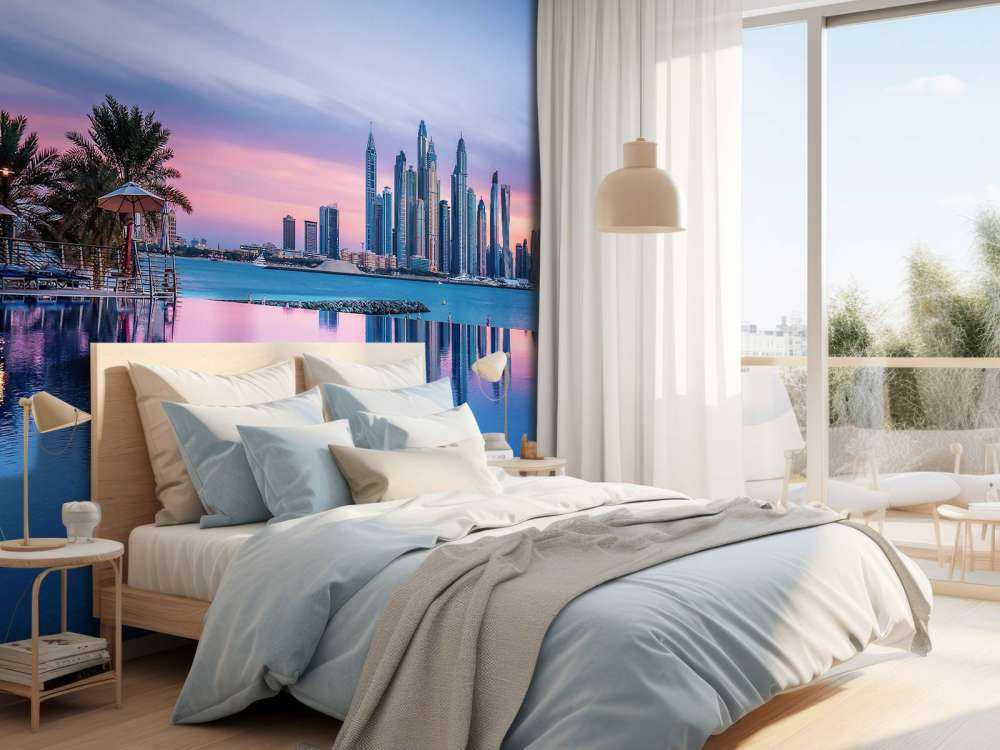 Dubai Marina bij zonsondergang