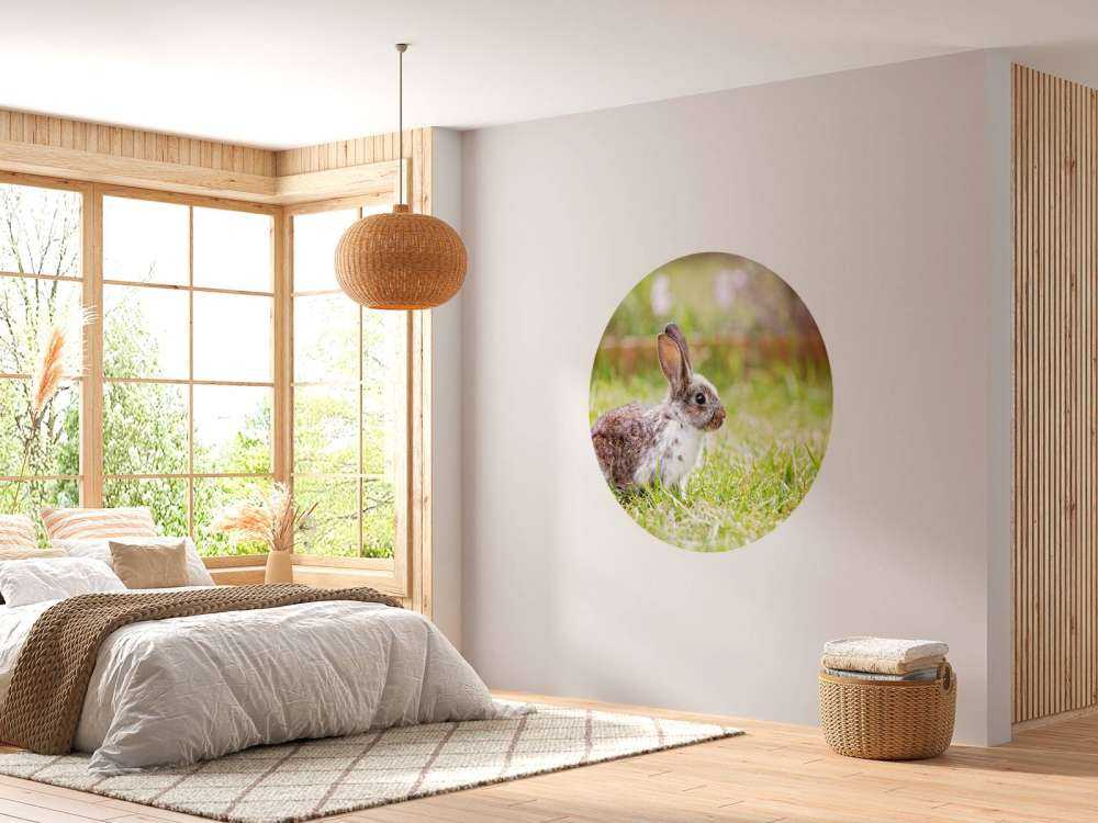 Schattig konijntje in een tuin