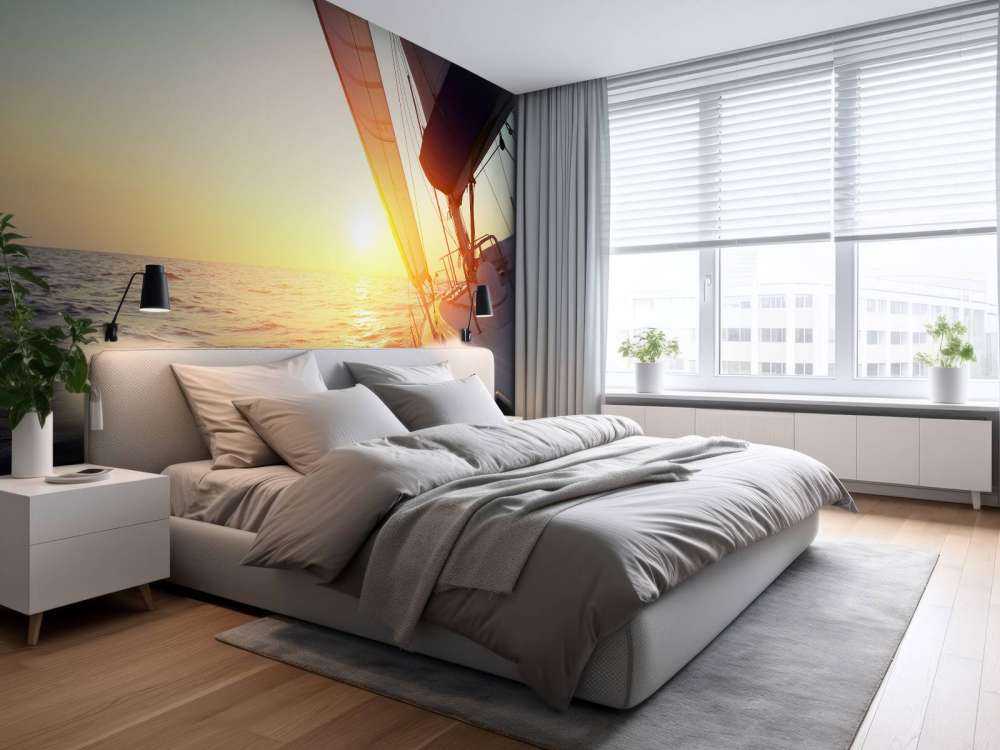 Zeilboot bij zonsondergang