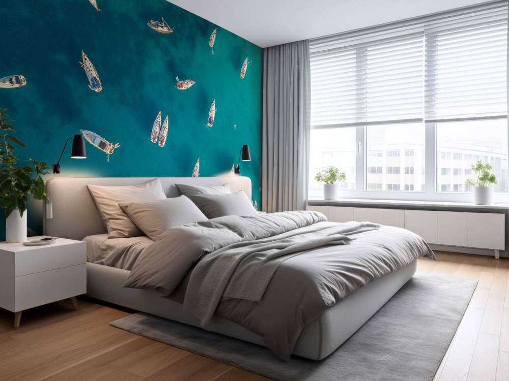 Droneshot van een groep verankerde boten