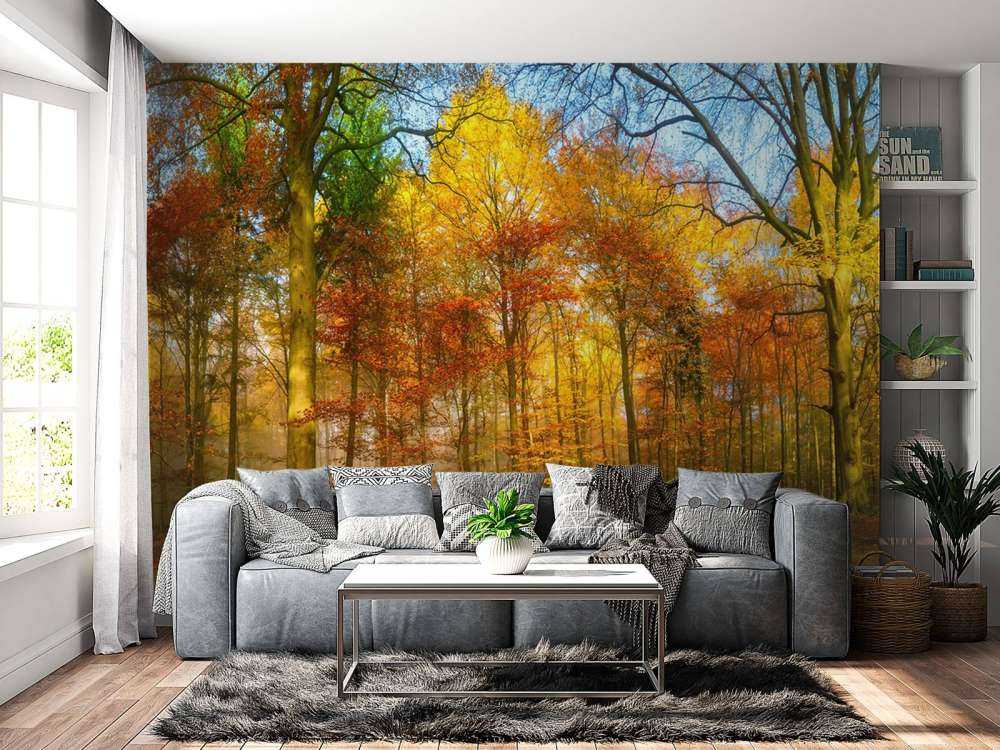 Kleurrijk bospanorama