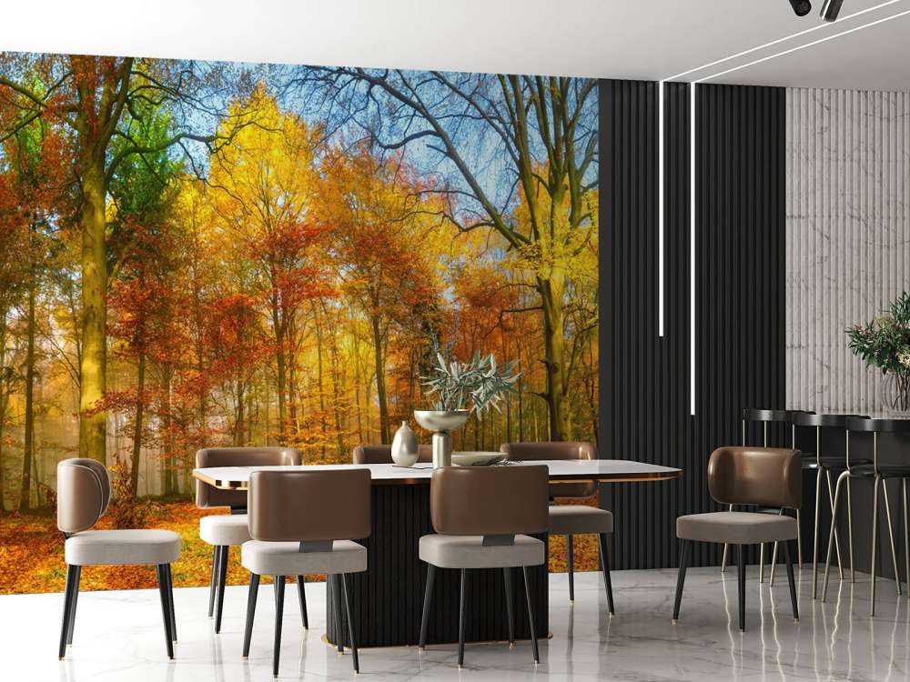 Kleurrijk bospanorama