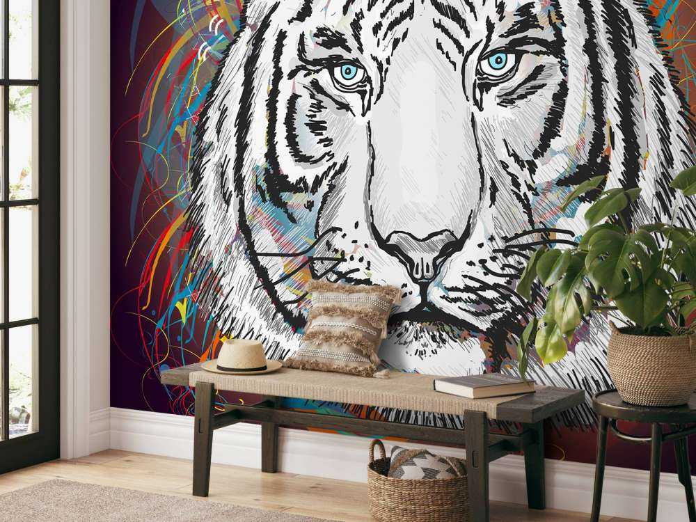 Tijger in de ruimte vector