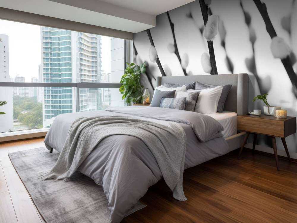 Boswilg in zwart-wit