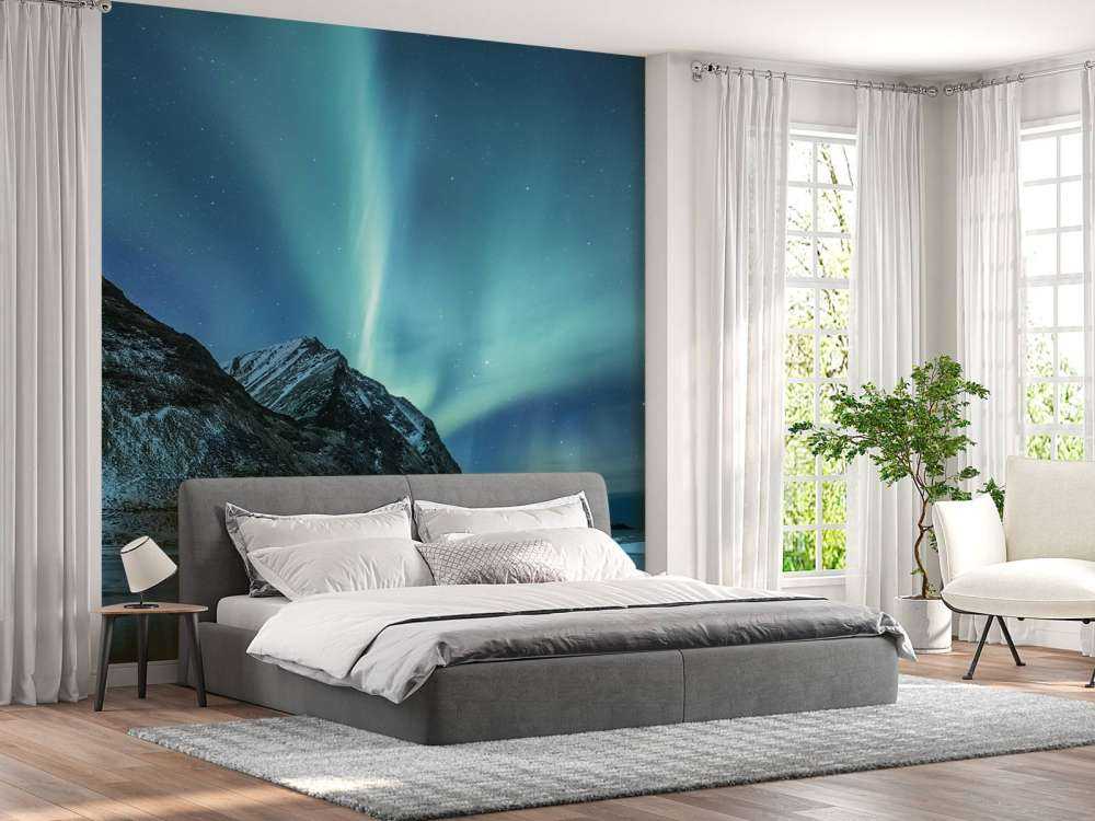 Felblauw Noorderlicht in Canada