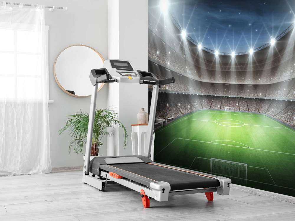 Verlicht voetbalstadion met sterrenhemel