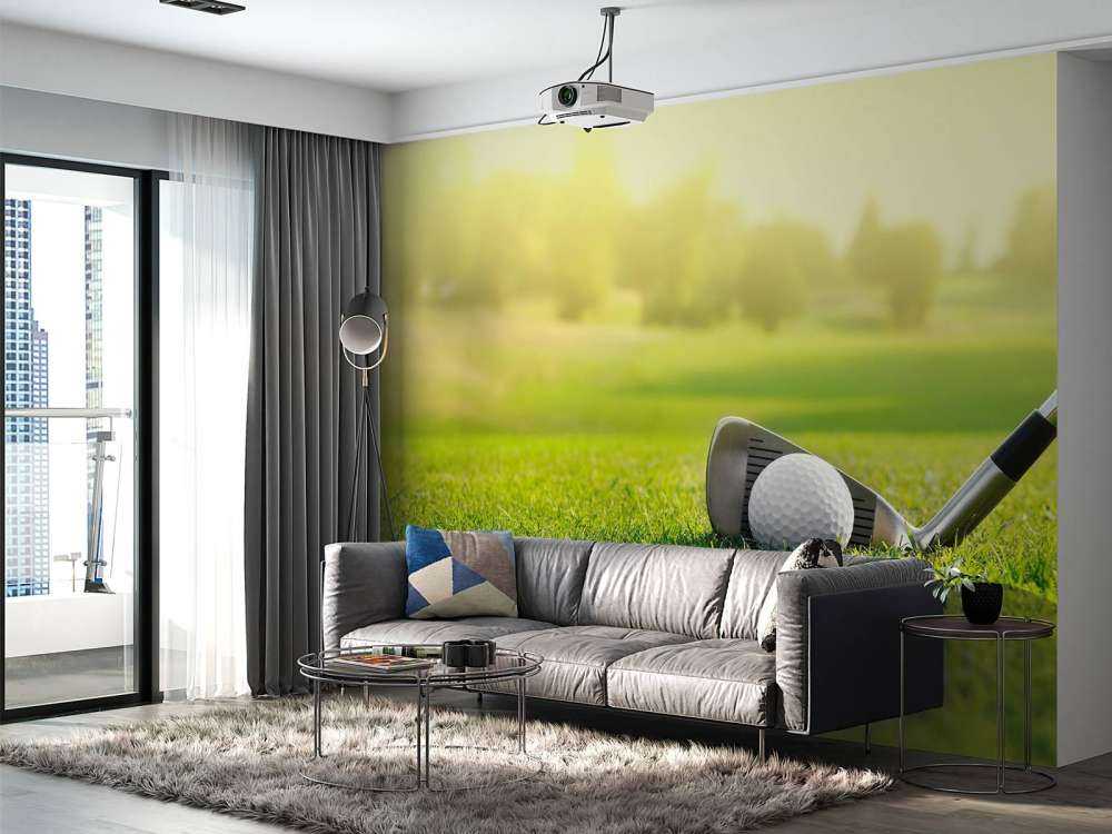 Golfclub met bal close-up