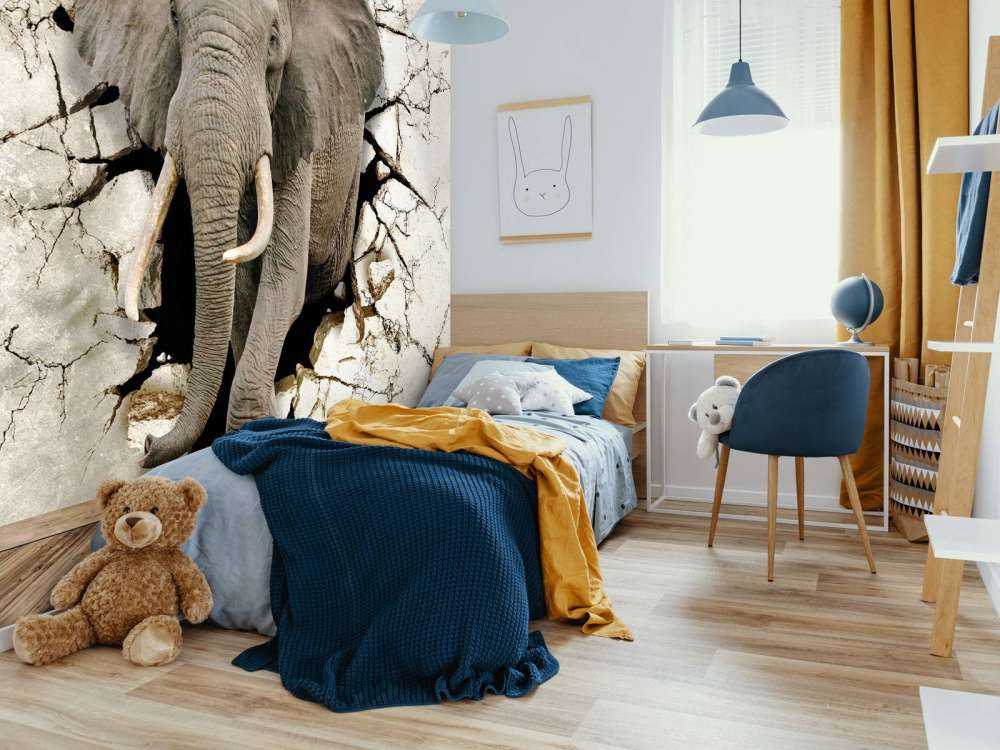 Grote olifant uit de muur