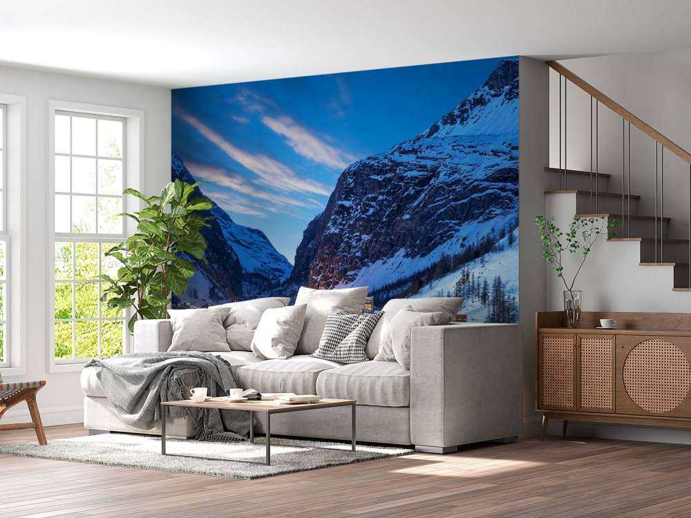 Skioord in de Franse Alpen