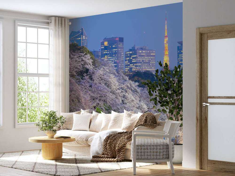 Sakura kersenbloesem met de Tokyo Tower op de achtergrond