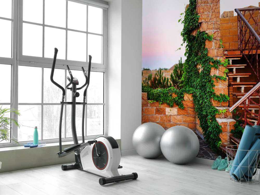 Vintage trap op een dak